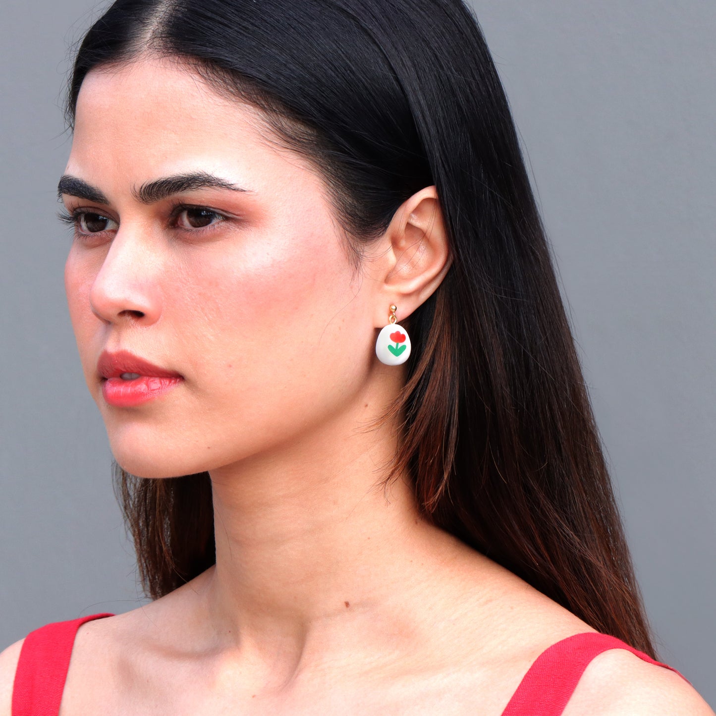 Floral Almond Dangle
