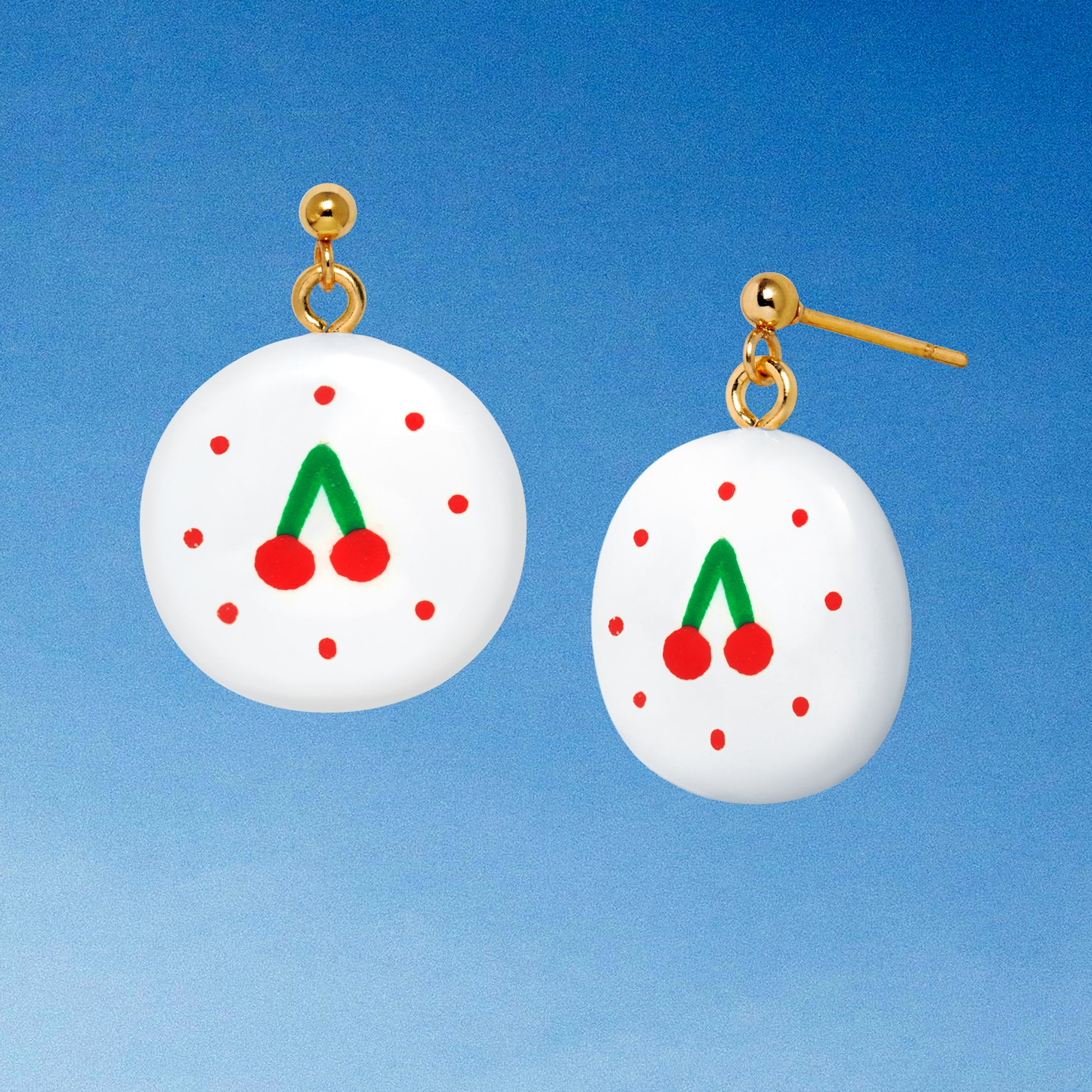 Cute Cherry Fruit Earrings Polymer Clay